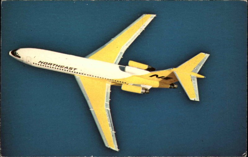 Northeast Airlines Yellowbird Jet Airliner Airplane Ad Advertising Postcard