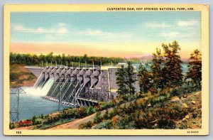 Vintage Arkansas Postcard -  Carpenter Dam   Hot Springs National Park