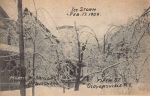 ICE STORM FIFTH STREET GLOVERSVILLE NEW YORK.POSTCARD (1909)