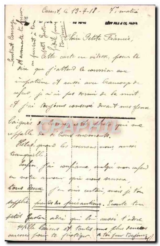 Postcard Old Man Fancy sea boat