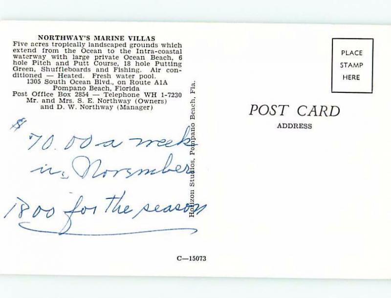 Pre-1980 COTTAGE SCENE Pompano Beach Florida FL c2666