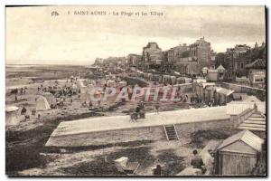 Old Postcard Saint Aubin Beach and Villas