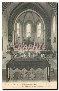 Old Postcard Saint Pair Inside the church La Chapelle and Toumbeaux