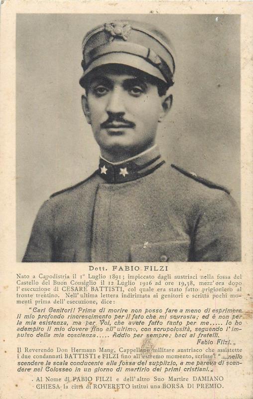 Italian Martyr Martire Fabio Filzi