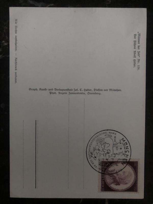 1942 Munich Germany Real picture Postcard RPPC cover the fuhrer Hitler