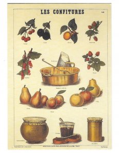 Beautiful Les Confitures Fruits for Jelly or Jam Printed in France 4 by 6