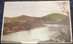 Wales River Usk and Sugar Loaf Abergavenny - posted 1950