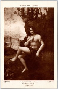 Leonard De Vinci (Ecole Florintine) Bacchus Musee Du Louvre Portrait Postcard