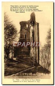 Old Postcard Vire Ruins Du Vieux Chateau