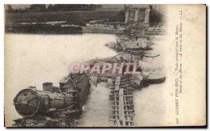 Postcard Militaria War 1914 Old Train projected in the Marne