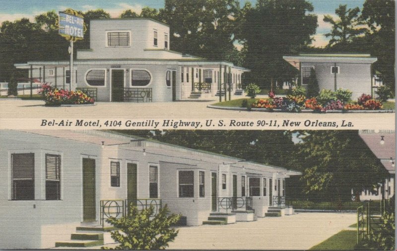 Postcard Bel Air Motel New Orleans Louisiana LA 1950