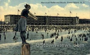 Municipal Baths & Beach - Coney Island, New York NY  