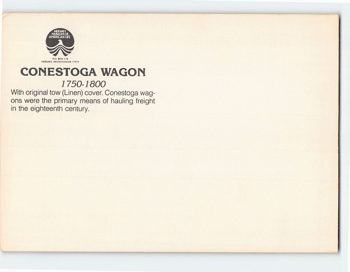 Postcard Conestoga Wagon Hershey Museum Of American Life Hershey PA USA