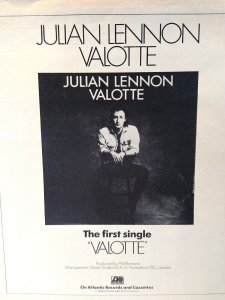 Julian Lennon Valotte Album AD 1984 Vintage Artwork Pop Rock Music Advertising