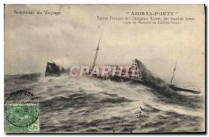 Postcard Old Admiral Ponty Steam French Chargeurs Reunis