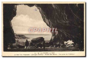 Postcard Old Pointe Du Raz Trepassey Cave pebbles View from the & # 39interieur