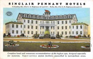 Sinclair Pennant Hotel US Route 66 Rollo Missouri 1936 RPO postcard