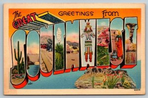 Large Letter Greetings From The Great Southwest   Postcard