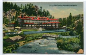 Troutdale In The Pines Denver Mountain Park Colorado linen postcard