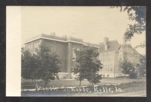 RPPC ROLFE IOWA PUBLIC SCHOOL BUILDING IA. VINTAGE REAL PHOTO POSTCARD