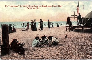 Postcard BEACH SCENE Wildwood New Jersey NJ AI3227