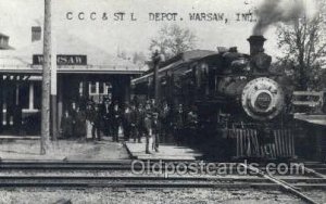 Reproduction - CCC and ST L Depot, Warsaw, IN, Indiana, USA Train Railroad St...