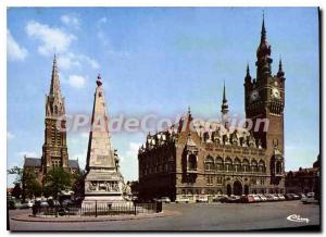 Modern Postcard Armentieres North City Hall the church monument
