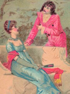 1882 Victorian Trade Cards Courting Couple Love Set Of 4 P5