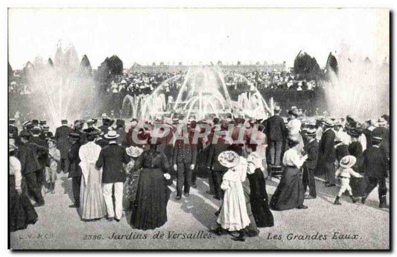 Old Postcard Gardens of Versailles Grandes Eaux