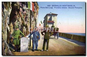 Old Postcard Grimaldi Ventimiglia Ponte San Luigi Douane Francaise