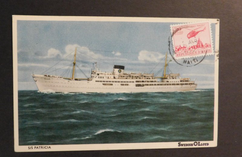 1900s Ship Postcard Cover From Haiti to Longmeadow MA S.S. Patricia