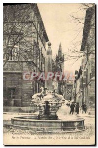 Old Postcard Aix en Provence La Fontaine des Dauphins 4 and Rue Cardinale