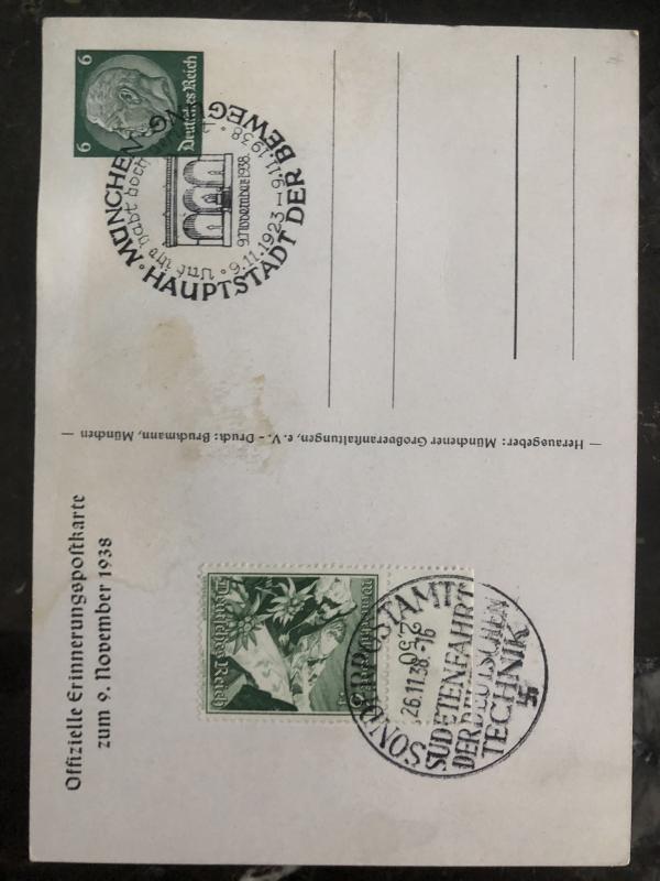 1938 Munich Germany Postcard cover Capital of the Movement you still won