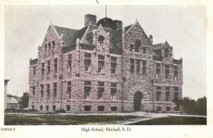 Vintage Postcard Public High School Building Mitchell South Dakota SD Structure