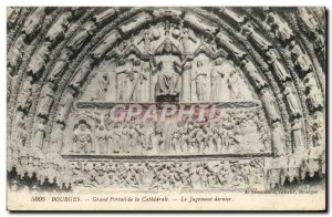 Grand Old Postcard Bourges cathedral portals of The Last Judgment