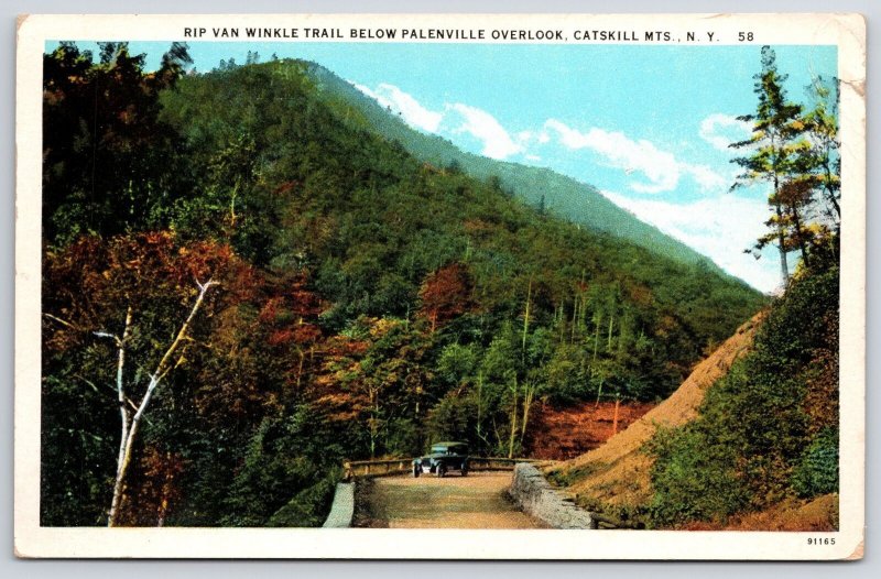 Rip Van Winkle Trail Pallenville Overlook Catskill Mountains New York Postcard