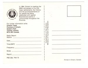 Ontario, Yours to Discover, Flag and Shield,  1984 Addressed to Travel Ontario
