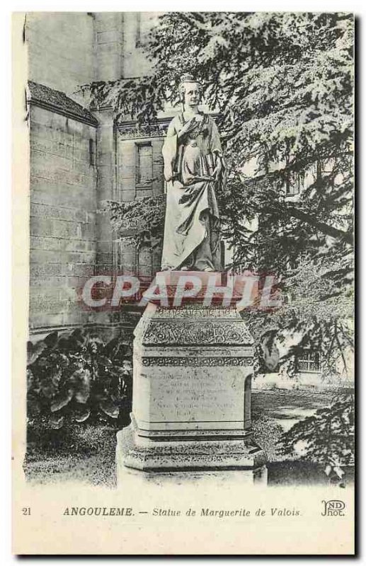 Old Postcard Angouleme Statue of Marguerite de Valois