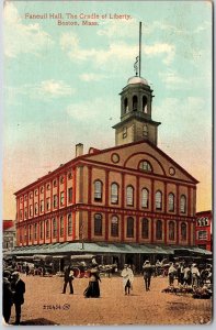 Faneuil Hall The Cradle of Liberty Boston Massachusetts MA Building Postcard