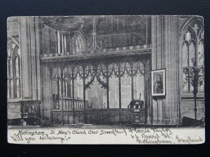 Nottingham St. Mary's Church, Choir Screen c1905 Postcard by Griffith's