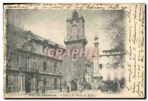 Old Postcard Aix en Provence Hotel de Ville & Belfry