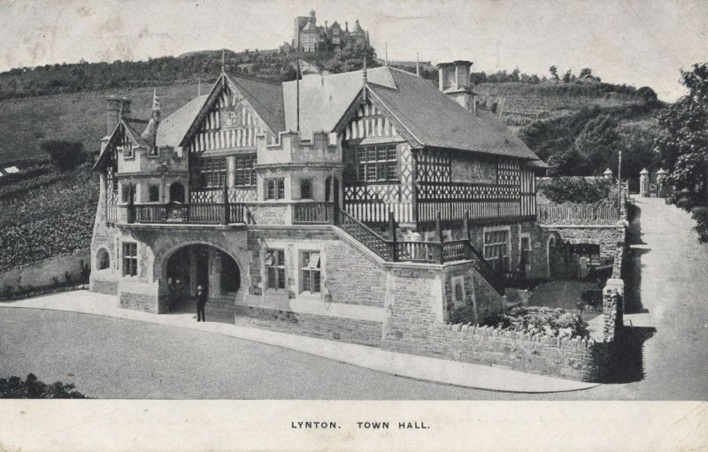 Lynton Devon Town Hall Old Postcard