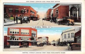 Laurel Mississippi Street Scene Multiview Antique Postcard K49178