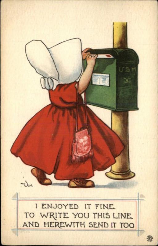 BERNHARDT WALL Sunbonnet Girl Mailing Letter c1910 PC