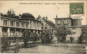 CPA VERNEUIL-sur-AVRE Hopital - Jardins - Batiments Neufs (1160512)