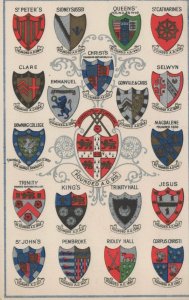 Cambridgeshire Postcard - Heraldry - Crests of Cambridge Colleges RS23448