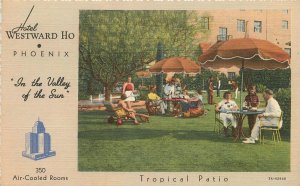 Arizona Phoenix Hotel Westward Ho Tropical Patio 1950s Teich Postcard 22-10400