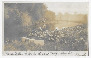 The Boy in the Store, Clinton, New Jersey Real Photo Postcard RPPC Mailed 1907