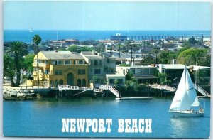 Postcard - Sailing On Newport Bay - Newport Beach, California