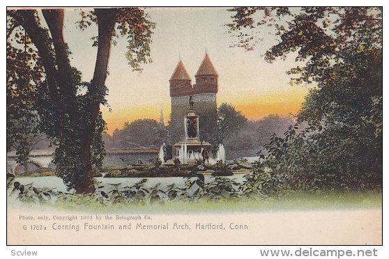 Corning Fountain and Memorial Arch, Hartford, Connecticut, 1900-1910s